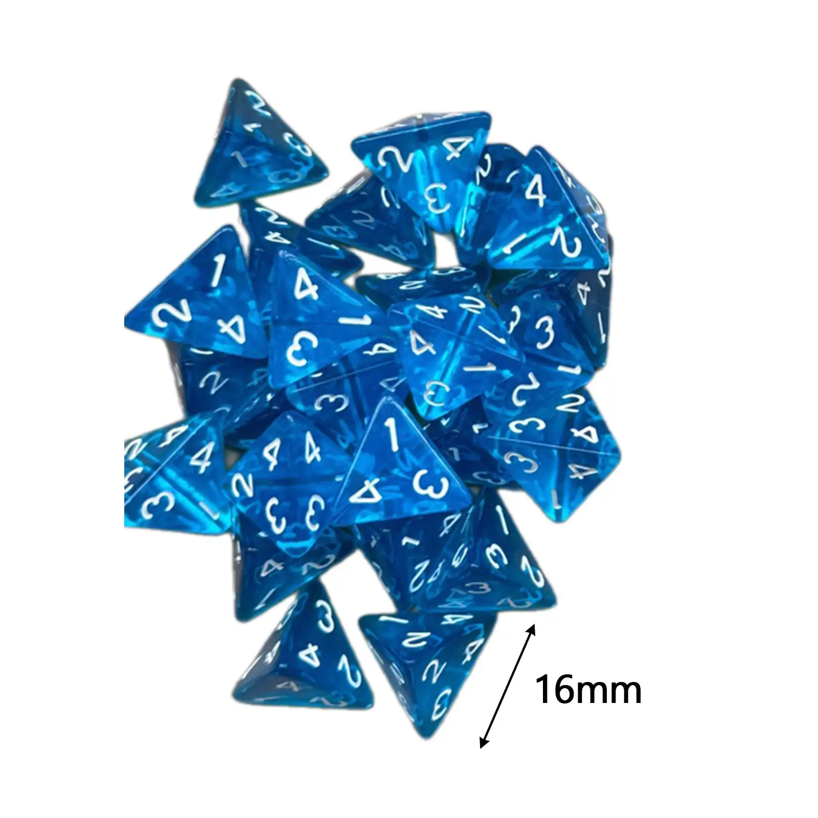 25 Pieces Multisided Dice Collectibles 16mm with Storage Case D4 Die for Entertainment Toy Theme Parties Friends Gathering Dice