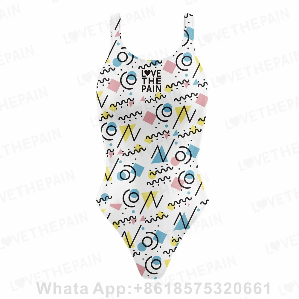 Love The Pain 여성용 프린트 원피스 수영복, 여성용 스포츠 수영복, 목욕 세트, 세트 비치 웨어, 바디 수트 