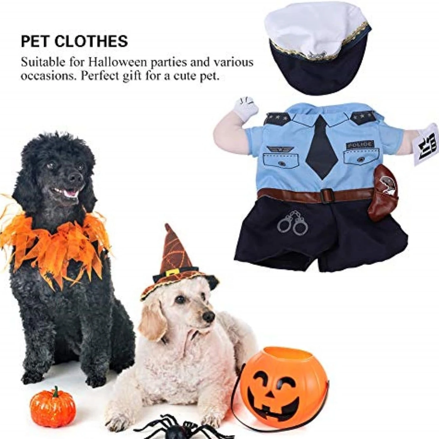 Halloween Dog Cosplay Chucky Costume Pet Dress Up Cats Dogs Clothes for Small Dogs Boy Wig Hat Halloween Cosplay Christmas Party
