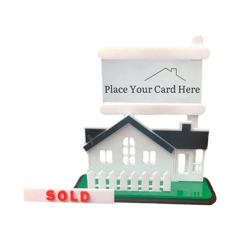 

Business Card Holder Display Sold Sign Stand For Desktop Name Cards Storage Acrylic Business Cards Organizer Realty Agent