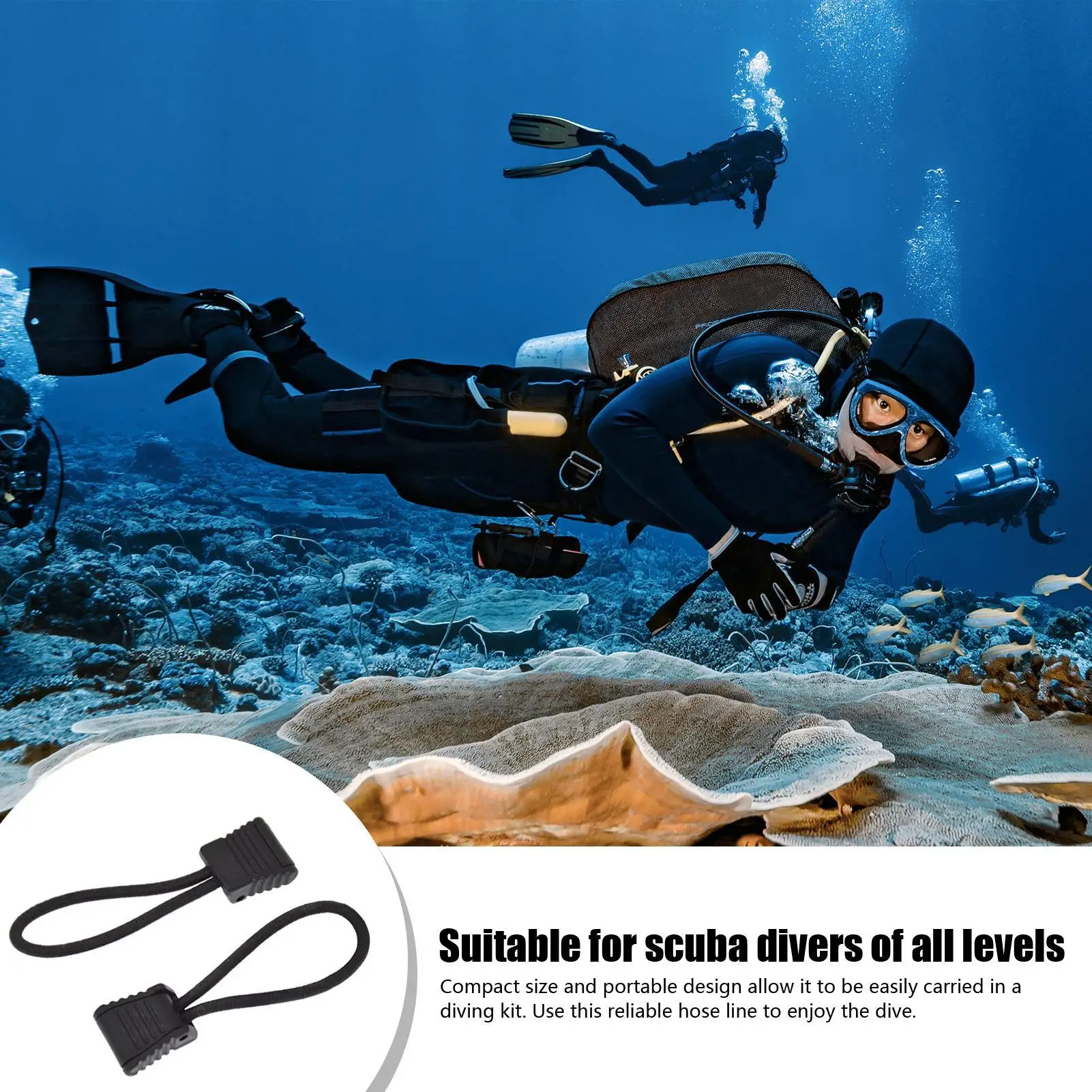 2pcs Scuba Diving Dive Diver Hose Clip Retainer Holder Elastic BungeeRope Tap For Fixing Clips And Pipe Accessories