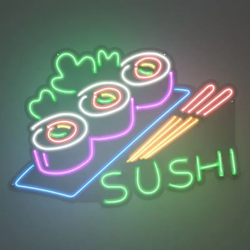 Neon Custom Sign SuShi Business Store Sign Wall Hanging Decor Flexible Transparent Acrylic Personalized LED Neon Sign 3 pieces a4 210x297mm acrylic menu holders table sign holder message holders flexible pvc display holders photo holders