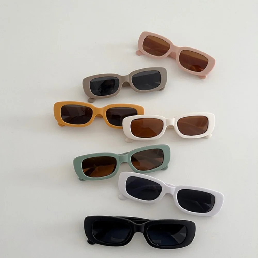 Korean Children's Rectangle Sunglasses for Boys and Girls Cute Baby Kids Sunglasses Yellow Green Travel Outdoor UV Protection