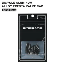 Aluminum Alloy CNC Bicycle Tire Valve Cap - Dustproof Nozzle Cover (Black 10pcs)