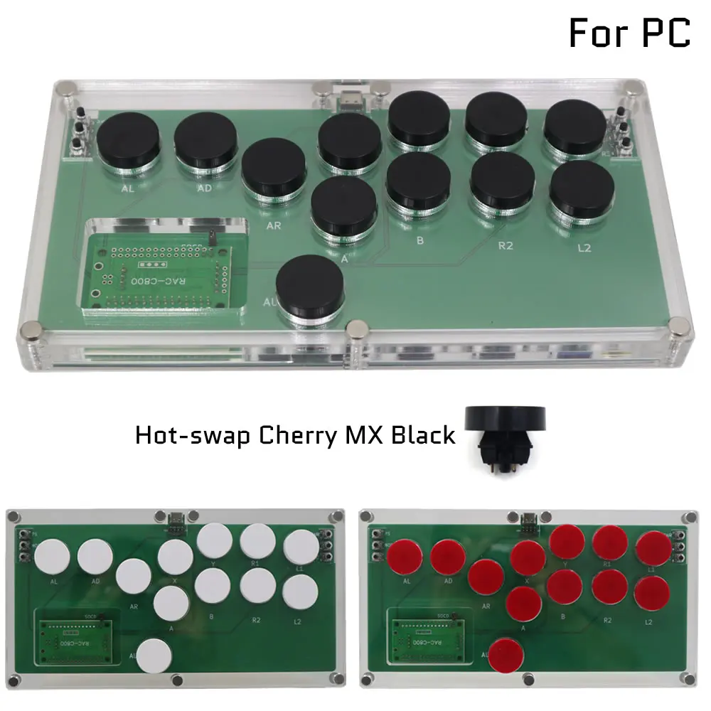 

B1-MINI-PC-DIY ультратонкий, все кнопки, стиль Hitbox, аркадный джойстик, боевой джойстик, игровой контроллер для ПК, USB, горячая замена Cherry MX