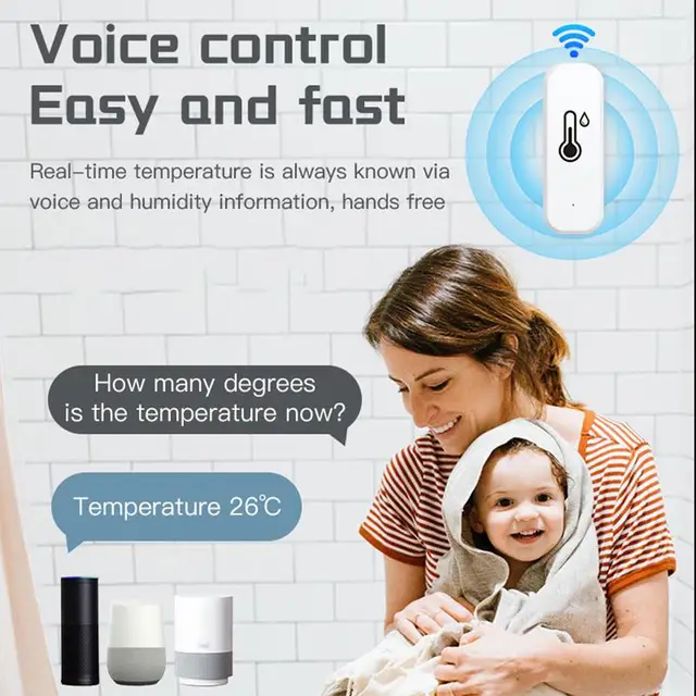Smart WIFI Temperature Humidity Sensor APP Remote Monitor For Smart Home SmartLife Wireless Remote Monitor Works 3