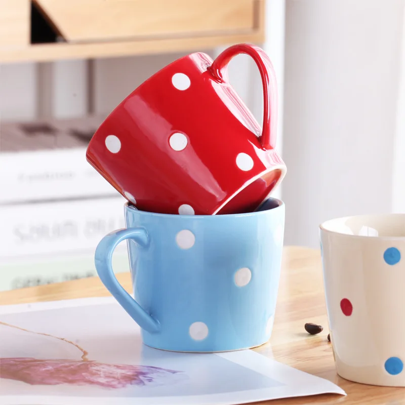 

Wave Point Nordic Ins Creative Color Home European Ceramic Cups with Coffee Cups, Cups and Saucers Set