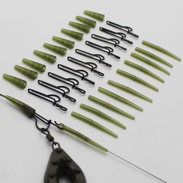 10 Set Carp Fishing Accessories Nylon Line Lead Core Leader Fishing Rigs  Tackle Kit Tail Rubber
