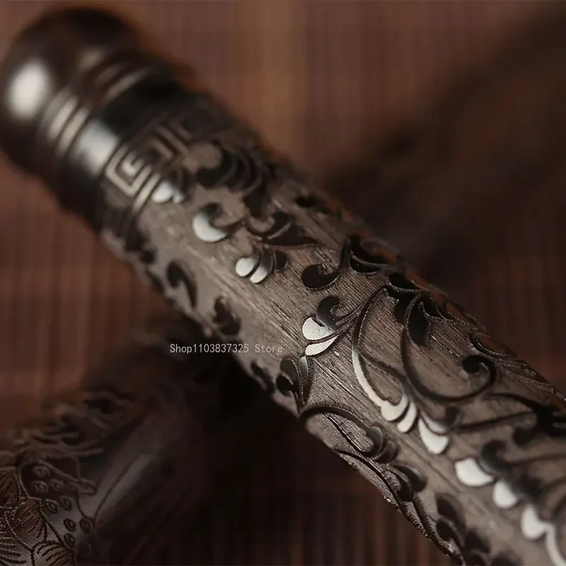 Black Sandalwood Short Style Carving Incense Tube Portable Wooden Joss Stick Box Household Indoor Incense Stick Storage Tools incense holder
