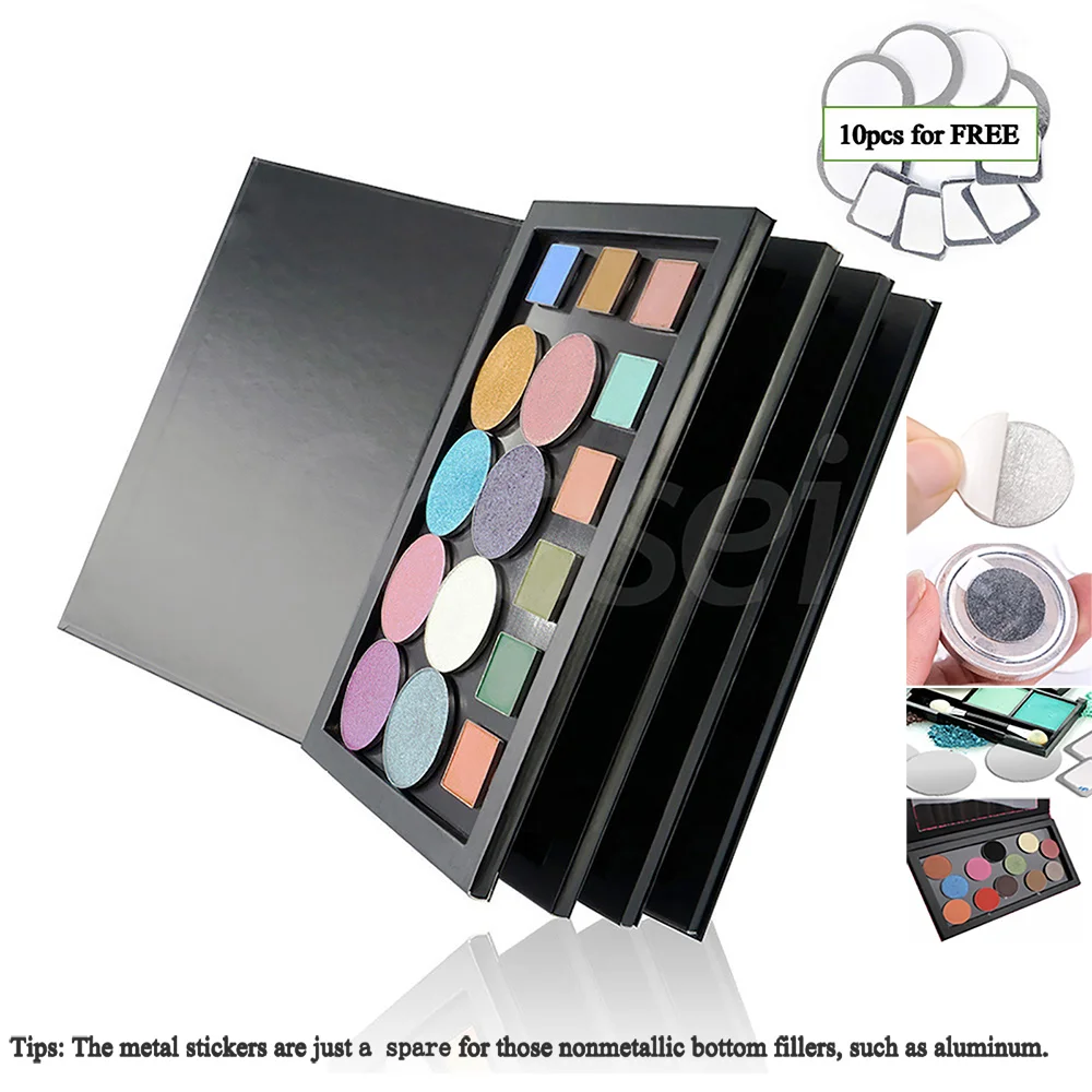 Coosei Book Shaped New Large Magnetic Eyeshadow Pallete 3/4 Layers EMPTY Big Makeup Palette Storage Box 60pcs 36mm Shadows 3