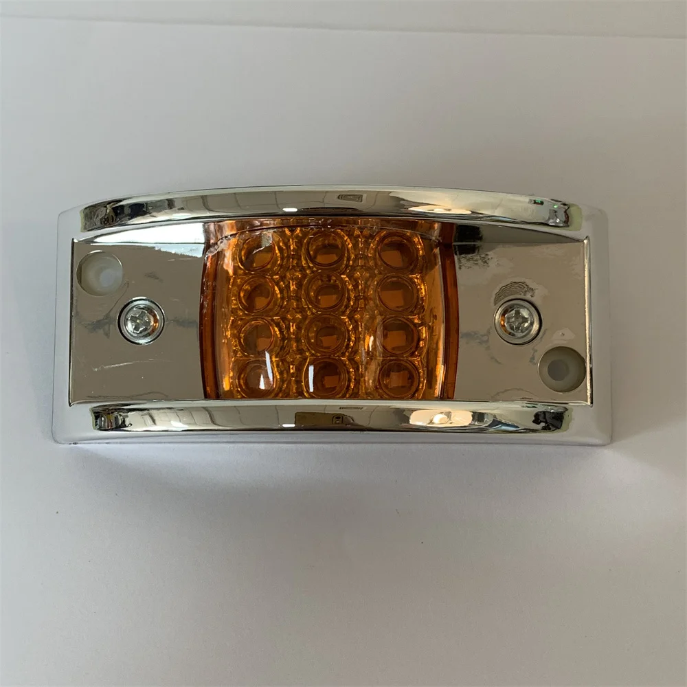 

A Pair Of New 12LED Electroplated Side Lights Truck Light Guide Side Tail Lights 12-24V Truck Marker Lights Long Service Life