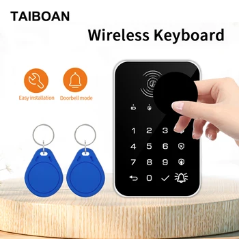 TAIBOAN 무선 키보드 터치 패드 초인종 버튼, RFID 카드, 충전 가능, H501, G30, PG103, WiFi GSM 알람, 433MHz