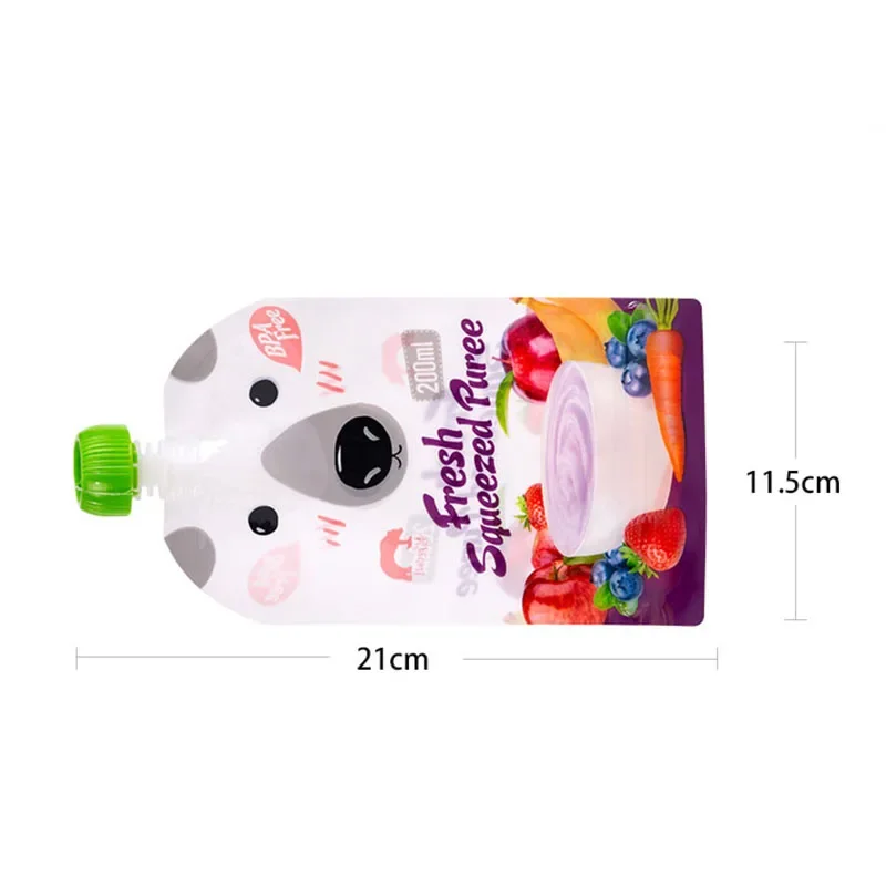 8PCS Feeding cup Resealable Fresh Squeezed Pouches Practical Baby Weaning Food Puree Reusable Squeeze For Newborn