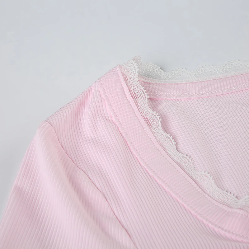 Sweet Y2K Bow Detail Button Up Cropped Top Autumn Knitted Long Sleeve Cute Tshirt Chic Aesthetic Street Tee Outfits