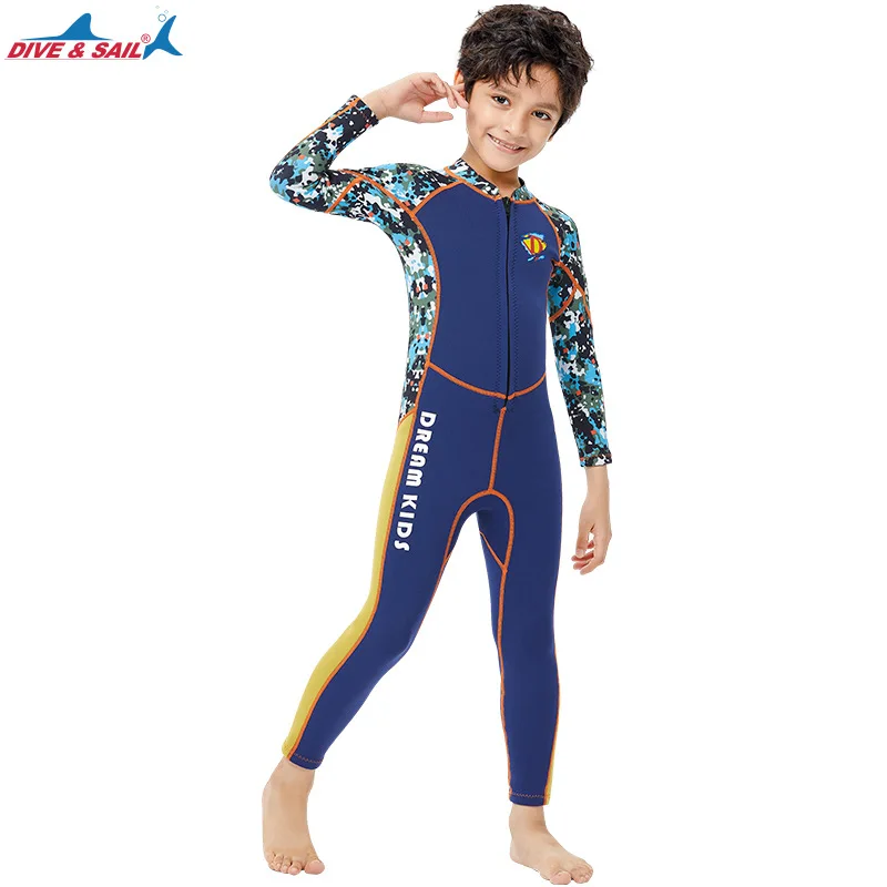 

Children's diving suit2.5MMLong Sleeve Warm Diving Suit One-Piece Cold-Proof Snorkeling Surfing Winter Swimsuit