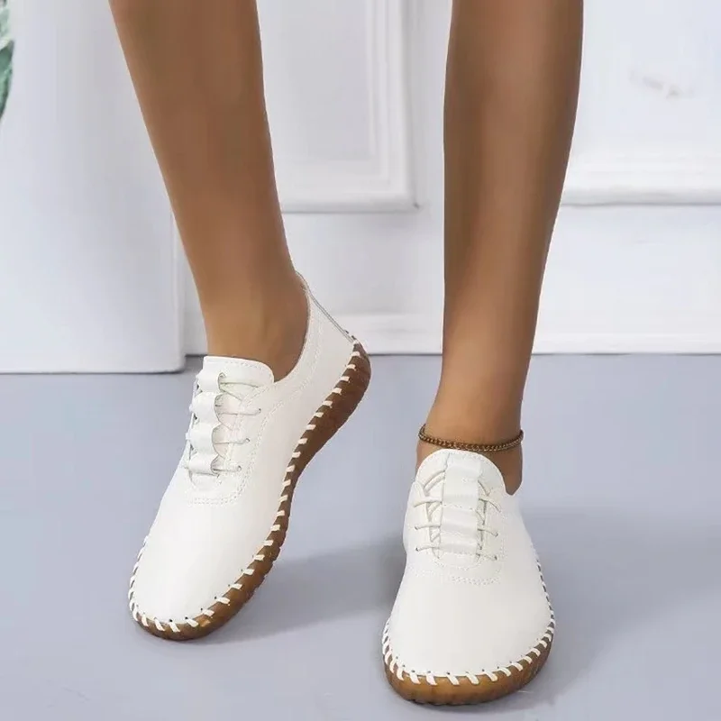 Tenisky ženy boty platforma mokasíny krajka nahoře kůže ploché 2023 trend jaro ležérní maminka bota mujer zapatos chaussure femme