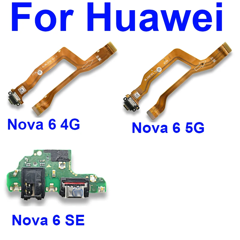 

USB Charger Dock Flex Cable For Huawei Nova 6 6SE 4G 5G USB Charging Port Board Connector Flex Ribbon Rpalcement Parts