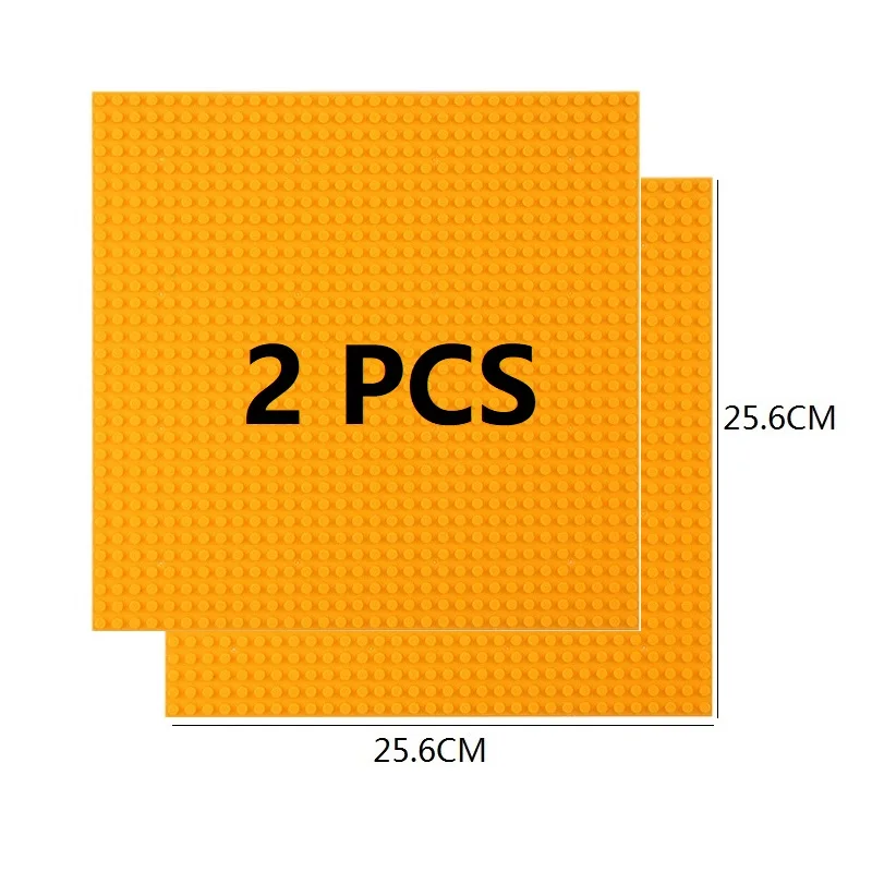 Set of 2 Classic Building Baseplates - Large Plastic Construction Block Bases