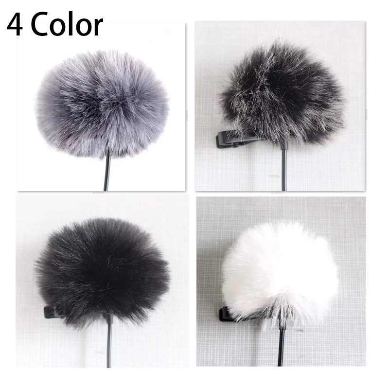 Artificial Fur Windscreen Windshield Wind Muff for Lapel Lavalier