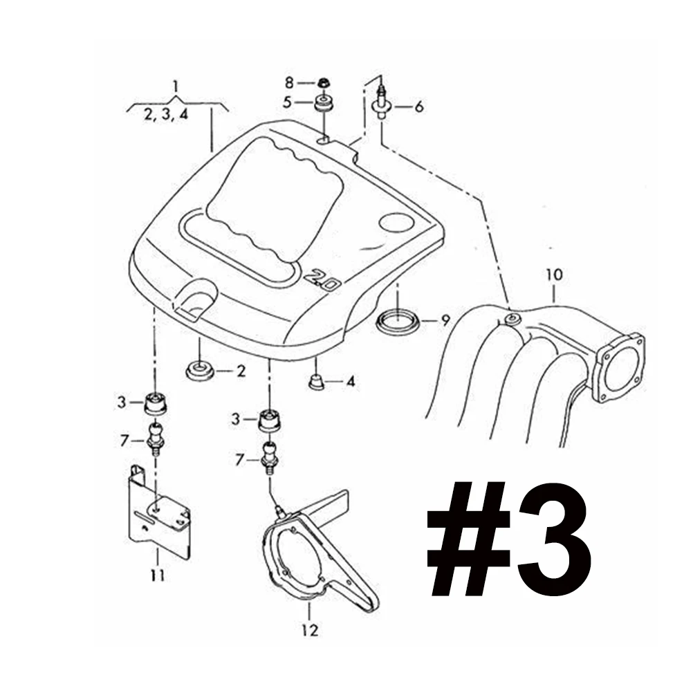 Lot 4 Oeillets Caoutchouc Couvercle Moteur 06A103226 – Butée Anti-Vibrations Audi A1 A3 A4 A5 A6 – Protection Premium