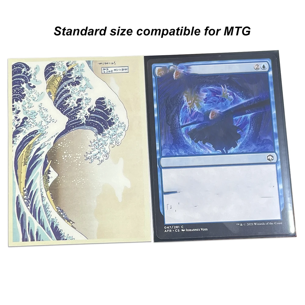 TCG The Great Wave Card Sleeves Japanese Style Card Protector TCG Shield Graphics Top Loader Color Sleeves 60PCS YGO PKM/MGT card protectors sleeves,card sleeves holder,card toploaders