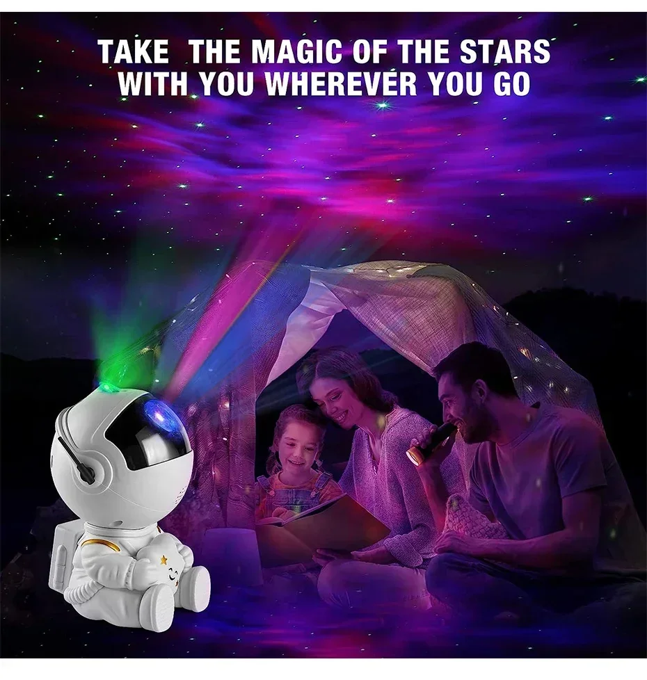 Galaxy Astronaut Projector LED Night Light Starry Sky Porjectors Lamp Decoration Bedroom Room Decorative For Children Gifts