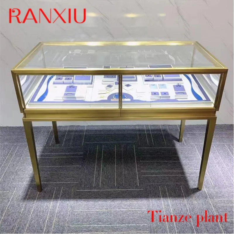 

CustomLuxury Jewelry Shop Retail Counter Glass Display Showcase Jewel Watch Display Latest Jewelry Cabinet Display