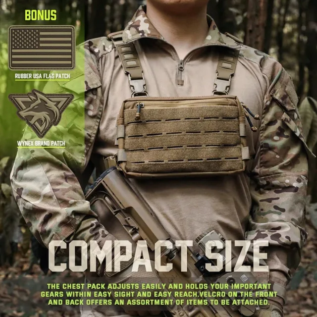 Tactical Chest Rig Pack for Men, Running Chest Bag with Front Loop Recon Chest Rigs for Hunting Outdoor EDC 3
