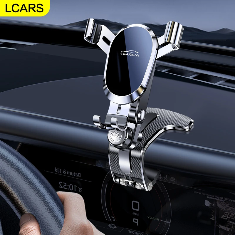 Gravity-Lock Phone Holder Car Support Smart Phone Clip Dashboard Multi-functional Fixed Navigation Bracket Strong Steady