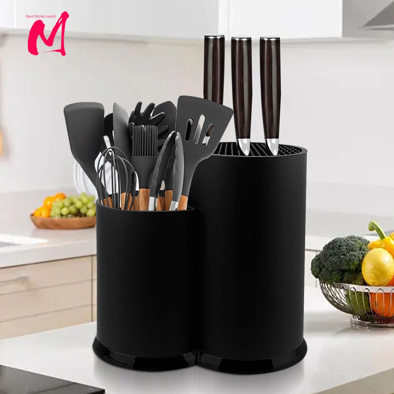 Knife holder Multi-Function Utensil stand Knife Block PP Flatware Drainer Storage Box Spoon Fork Kitchen Organizer Rack knife holder