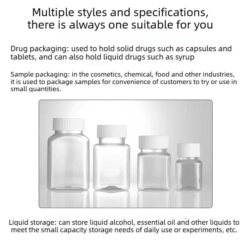Versatile Clear Square Refillable Bottles