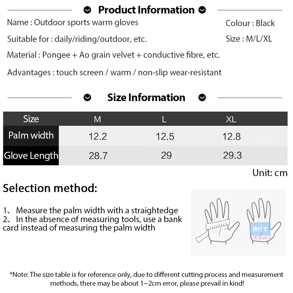 Men's Winter Waterproof Touchscreen Fleece Gloves - Warm, Non-Slip Outdoor Sports Gear