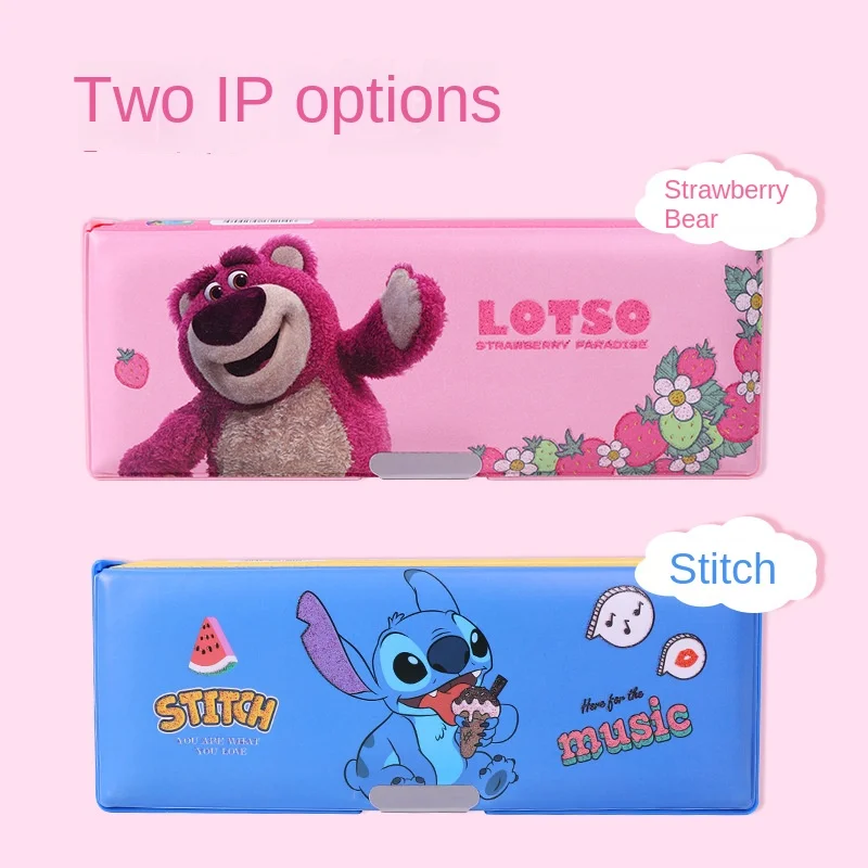 미니소 디즈니 시리즈 스티치 스파이더맨 귀여운 연필 가방, 두꺼운 대용량 문구 상자, 고가 문구 연필 가방