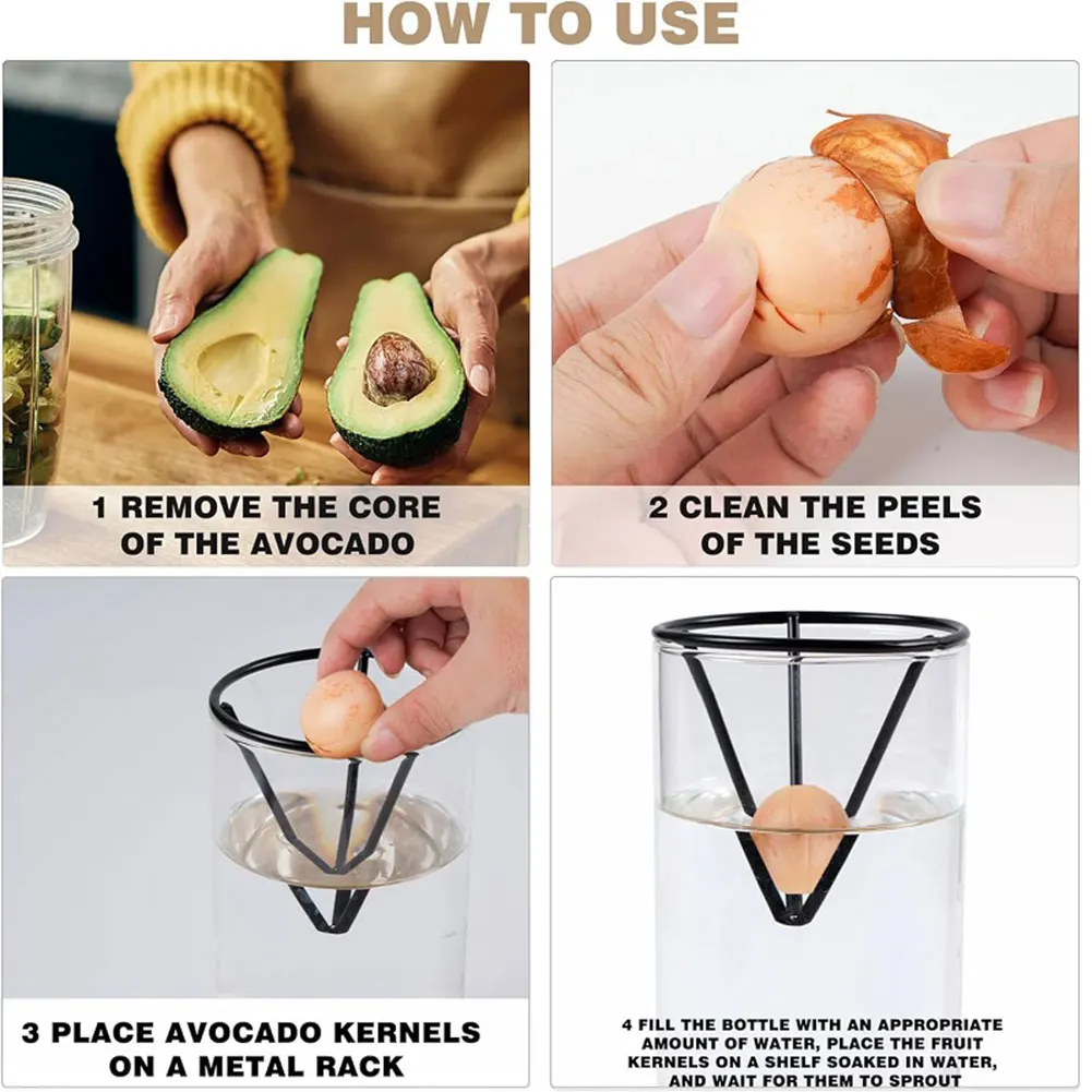 8pcs/4pcs Avocado Seed Starter Rack Avocado Growing Triangular Holder Tree Growing Bracket Gardening Rack Tools peat pots seed starter kits