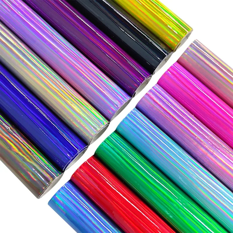 

30x135cm Roll Holographic Glossy PU Synthetic Leather Fabric Sheet for Making Shoe/Bag/Handbag/Earring/Craft 0.7mm