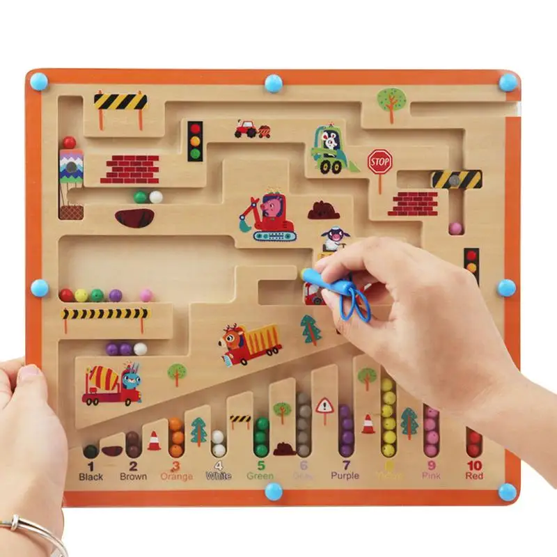 

Wooden Puzzle Activity Board Activity Board Maze Toy With Color And Number Learning Educational Fine Motor Travel Toys For Kids
