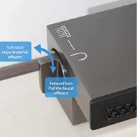 หรูหรา Gunmetal ทองเหลือง LED ดิจิตอลจอแสดงผลก๊อกน้ําห้องครัว 1 หลุมดึงออก 2 โหมดเซรามิควาล์ว Core Hot & Cold Water Sink TAP 4