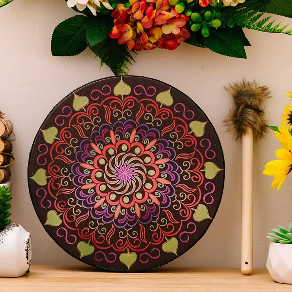 Durable Drum for Chakra Balancing Ethnic Style Shaman Drum Set Bohemian Holiday Decoration with Small Sound Healer Percussion