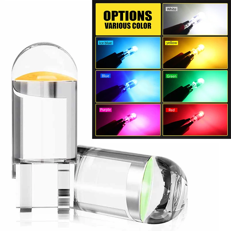 

T10 W5W LED Car Lights Canbus COB Glass Interior Parts Bulbs 6000K White Auto License Plate Lamp Dome Read Light 12V