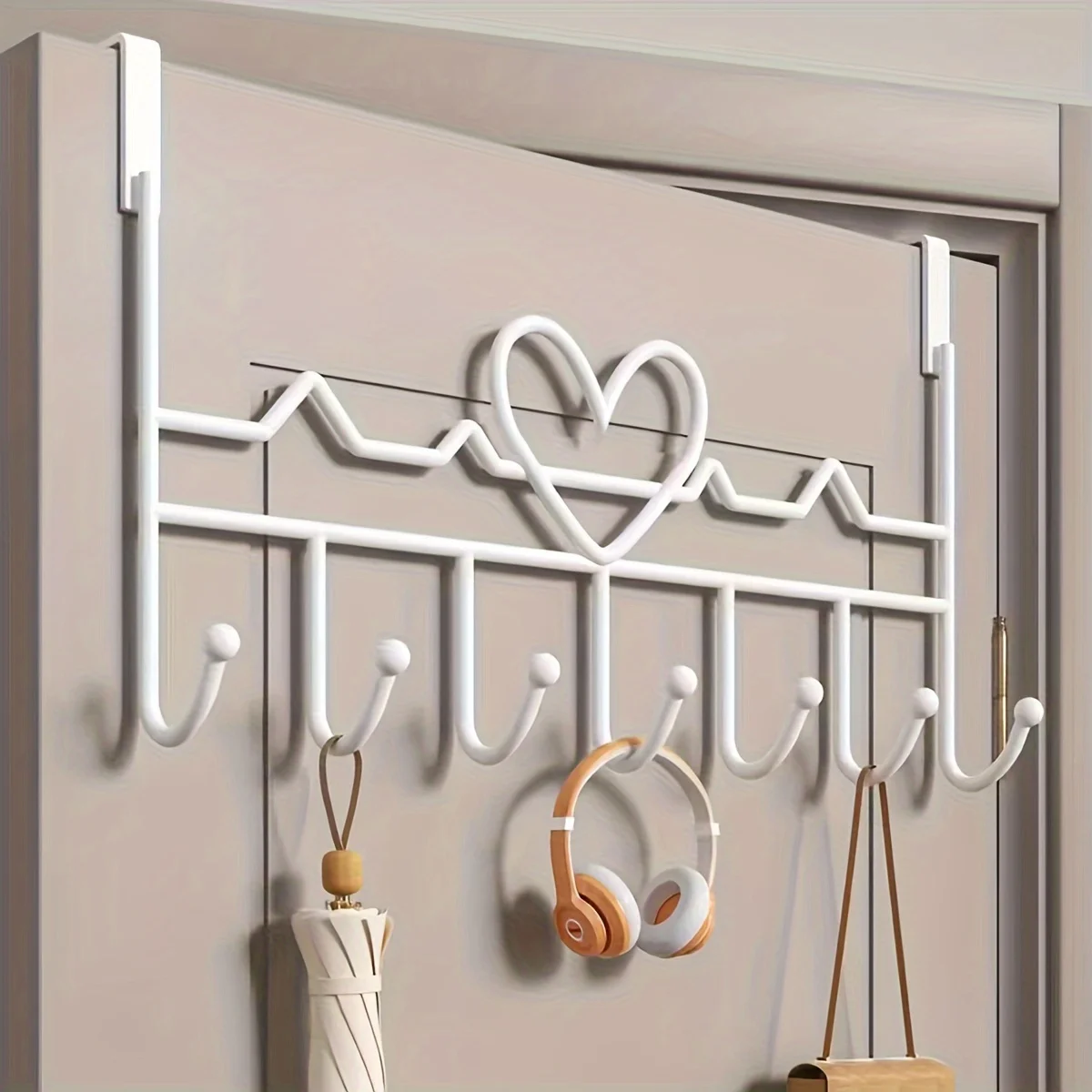 Design" Easy-Install Over-The-Door Coat Rack-No-Drill, Paint-Finished Wall Shelf For Bedroom & Bathroom