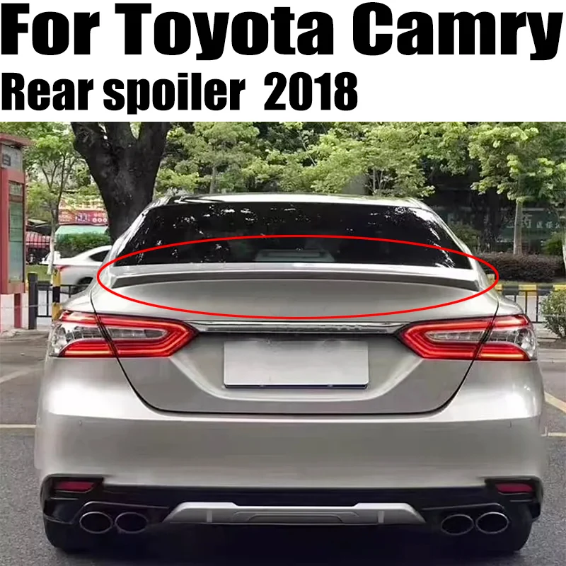 

For TOYOTA Camry Spoiler 2018 Camry High Quality ABS Material Car Rear Wing Primer Color Rear Spoiler