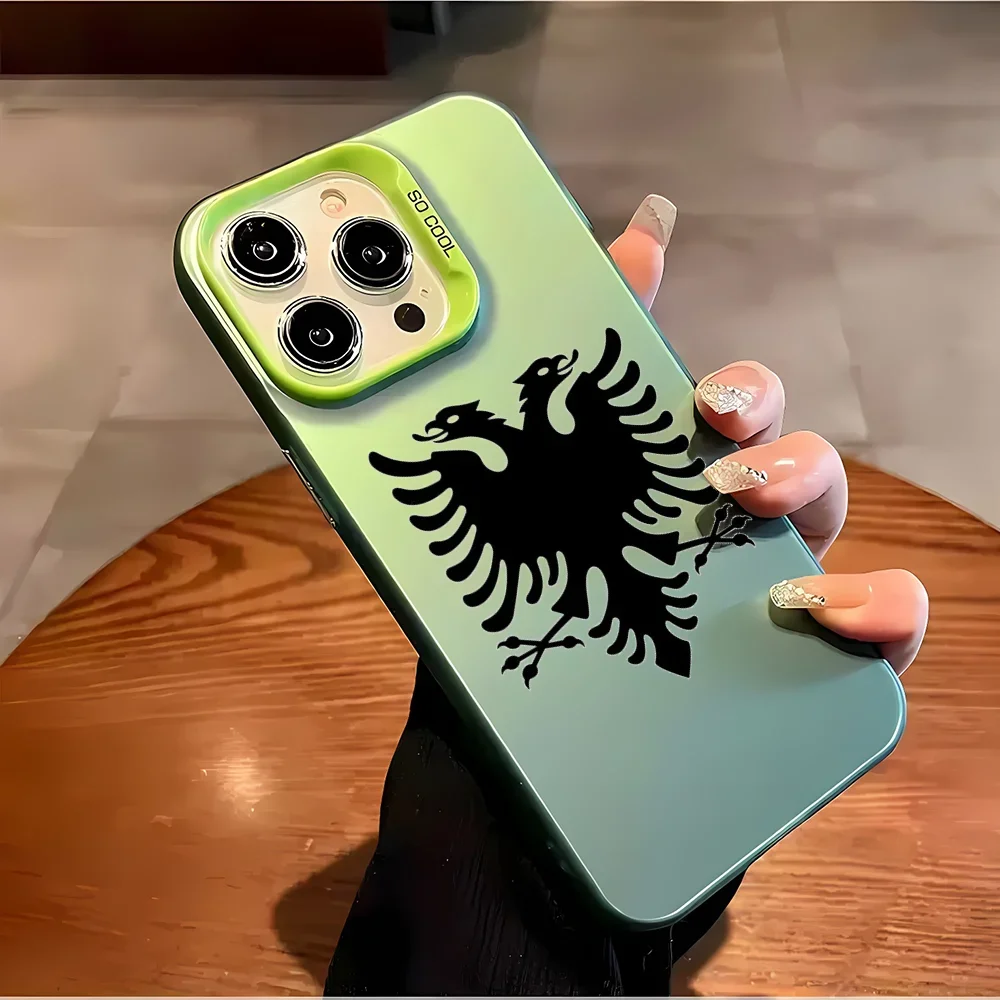 Stylish Anti-Fall Matte Back Cover with Albanian Eagle Design