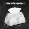 Custom White Gray Marble Pattern Tissue Box Holder Rectangular PU Leather Facial Tissue Box Cover for Car Office 5