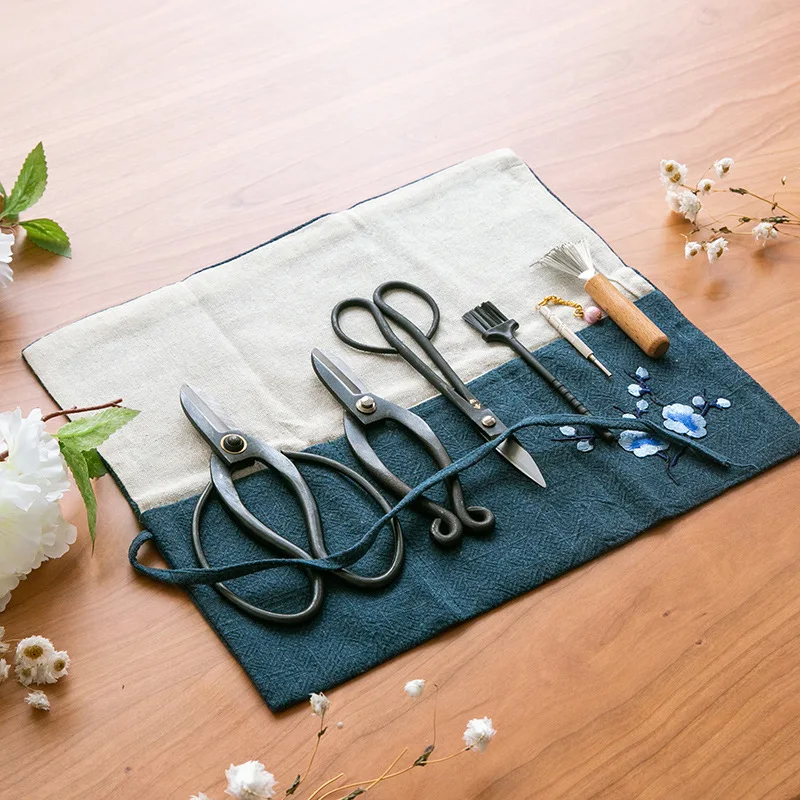 Japanese Style Florist Arrangement Tool Kit Set, Oharary Flower Art Scissors, Zen Bag