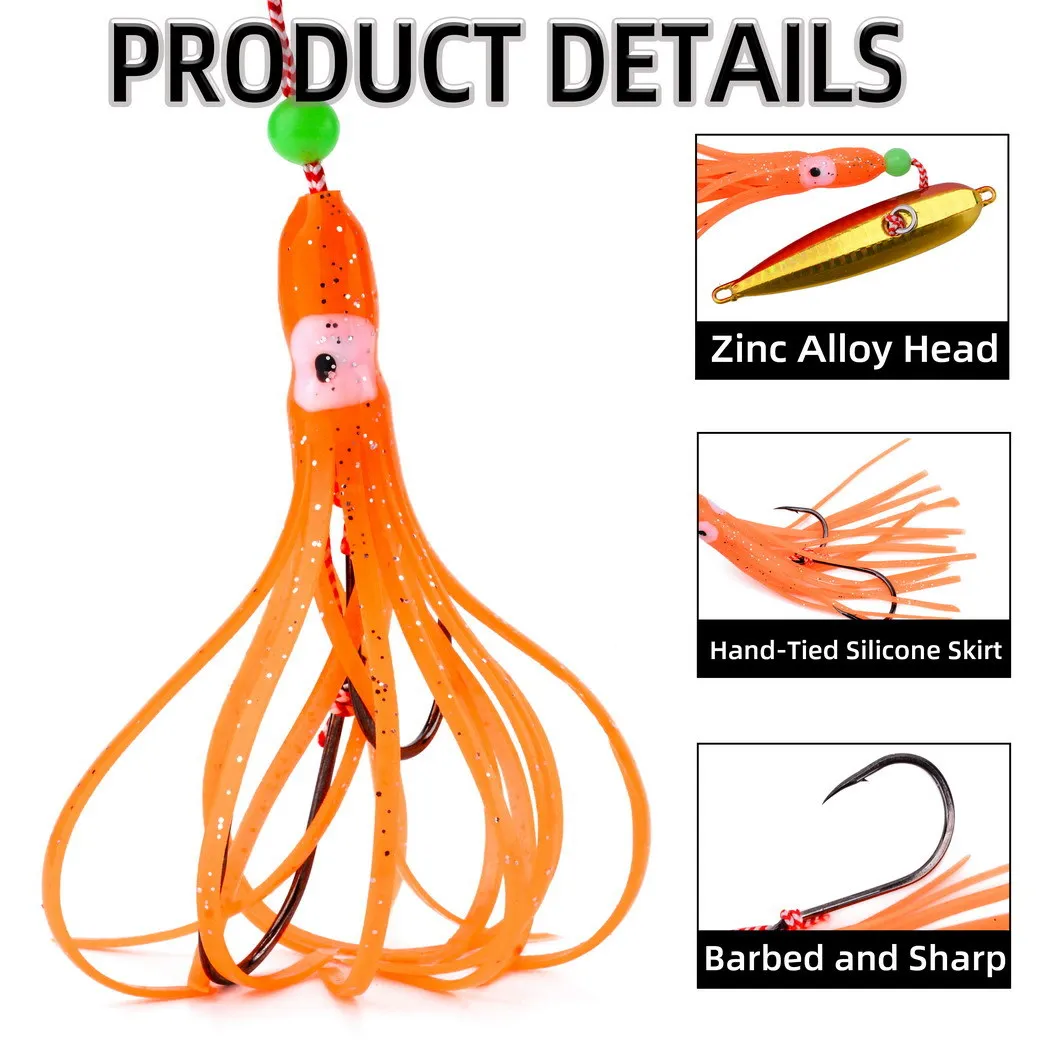 40g-200g Jigging Tintenfisch Pesca Inchiku Metall Jig Kopf Leurre Octopus Rock Japan Kingfish Snapper Grouper Langsam köder Angeln Köder – Detail 3
