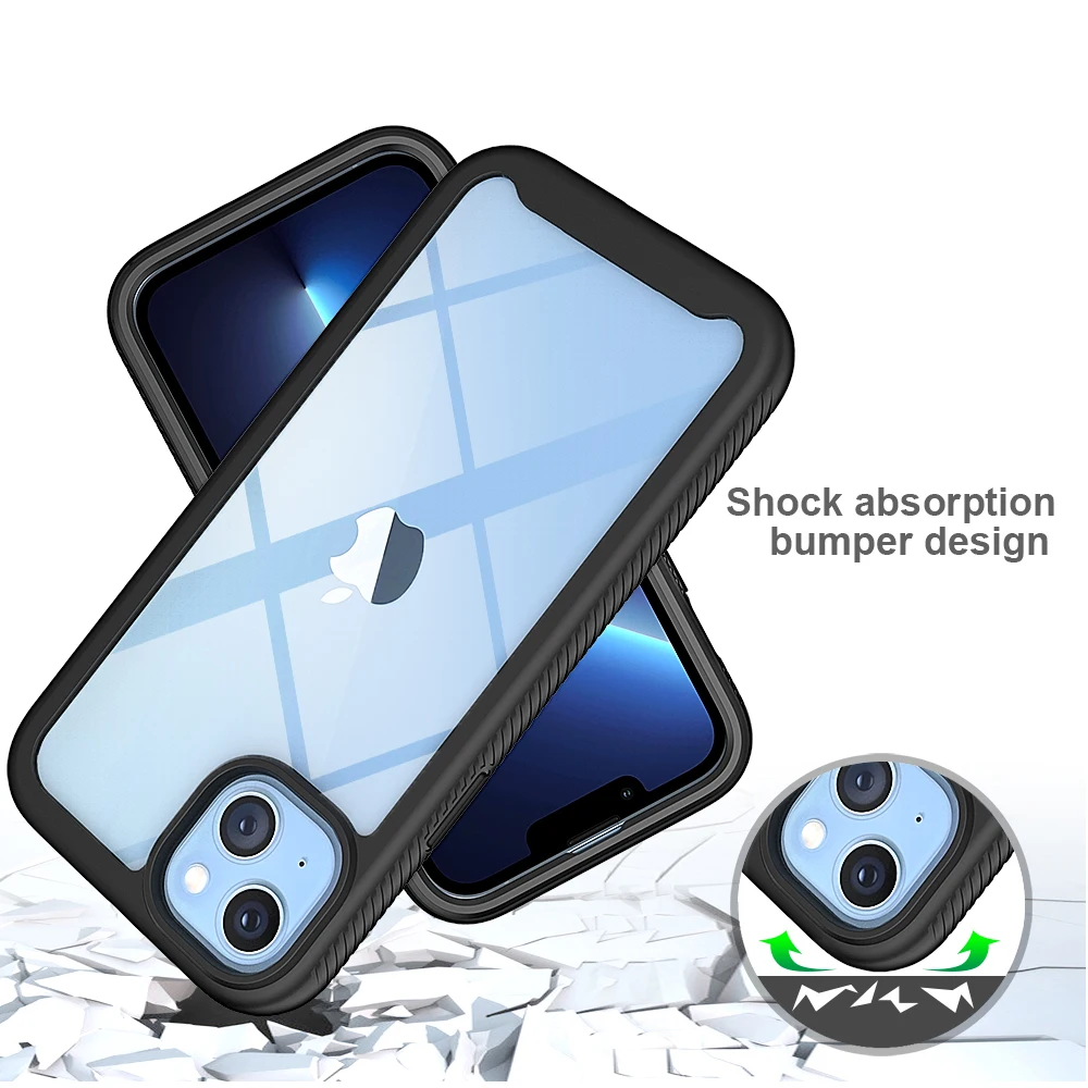 Hybrid Rugged Armor Shockproof Transparent Acrylic Back Case