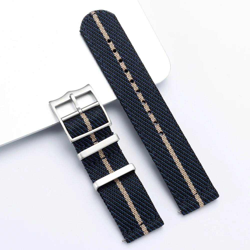 Nylon Woven Canvas Quick Release Watch Strap for Men - Military Sport Style, 20/22mm Adjustable Bracelet