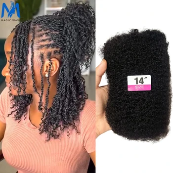 30g/50g 4C Afro Kinkys Bulk Natural Black Human Hair for Loc Repair Twists Dreadlock Extensions Bulk Human Braiding Hair 10-18in 1
