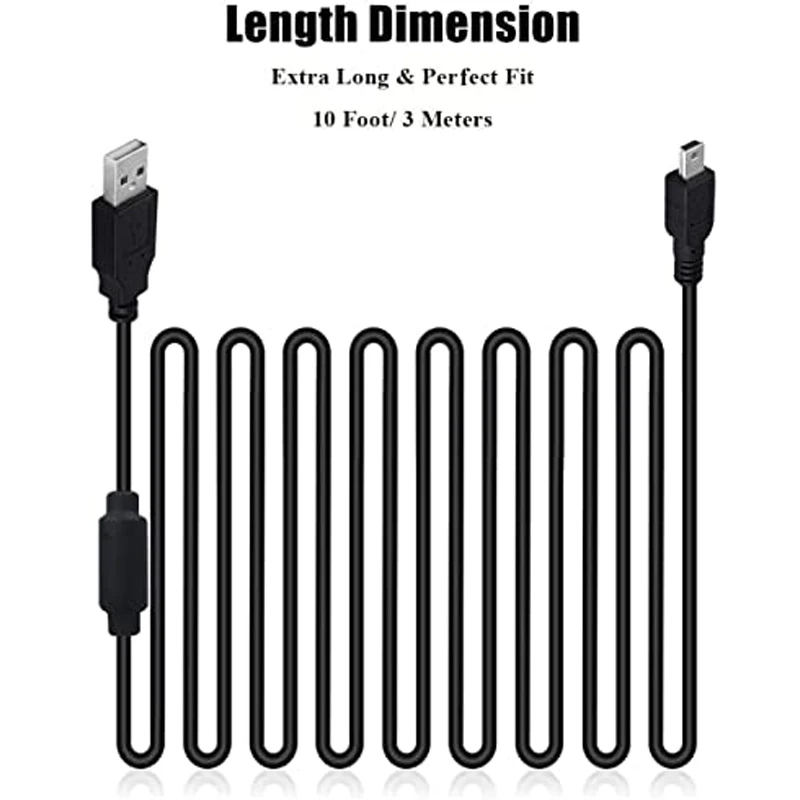 PS3 Controller Charger Charging Cable Sync Cord, 3M Mini USB Charge and