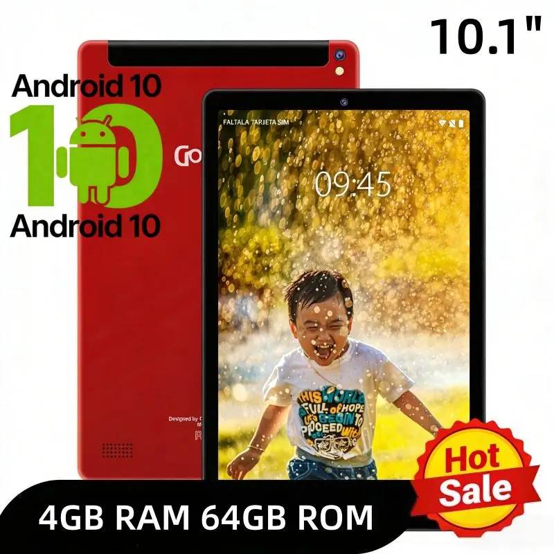 G2 타입-C 10.1인치 HD IPS 안드로이드 10 태블릿 PC 4GB 램 64GB 롬 MTK6753 옥타코어 1280 x 800 픽셀 5.0MP+8.0MP 카메라